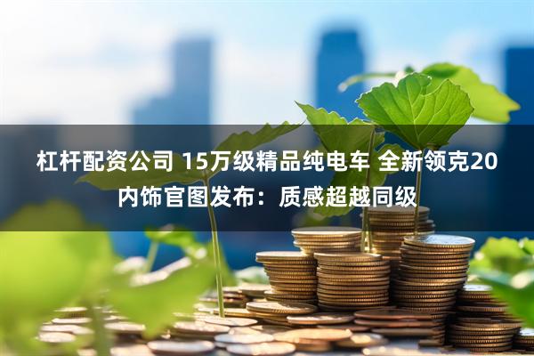 杠杆配资公司 15万级精品纯电车 全新领克20内饰官图发布：质感超越同级